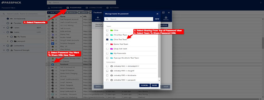 Setting Up A Team and Sharing Password With Team